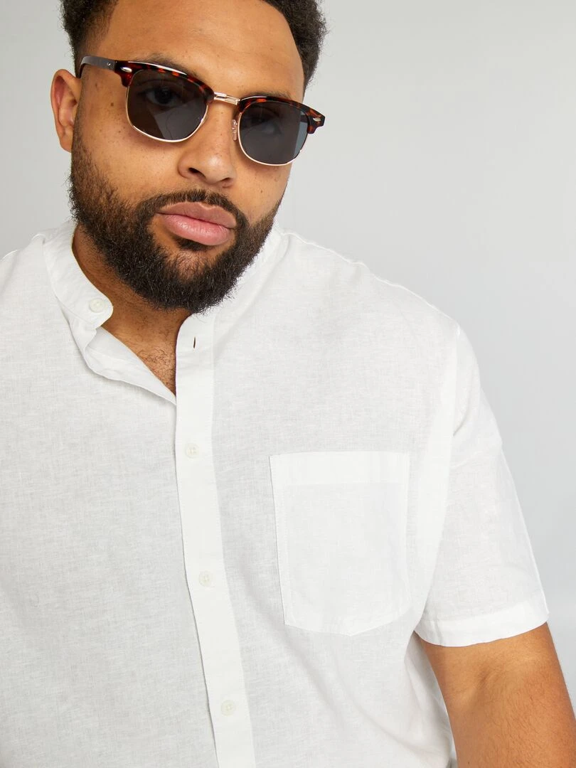 Chemise col mao blanc