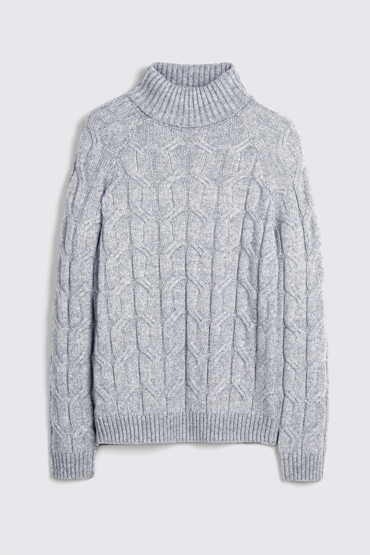 Ecru Chunky Cable Roll-Neck Jumper   Buy Online at Moss