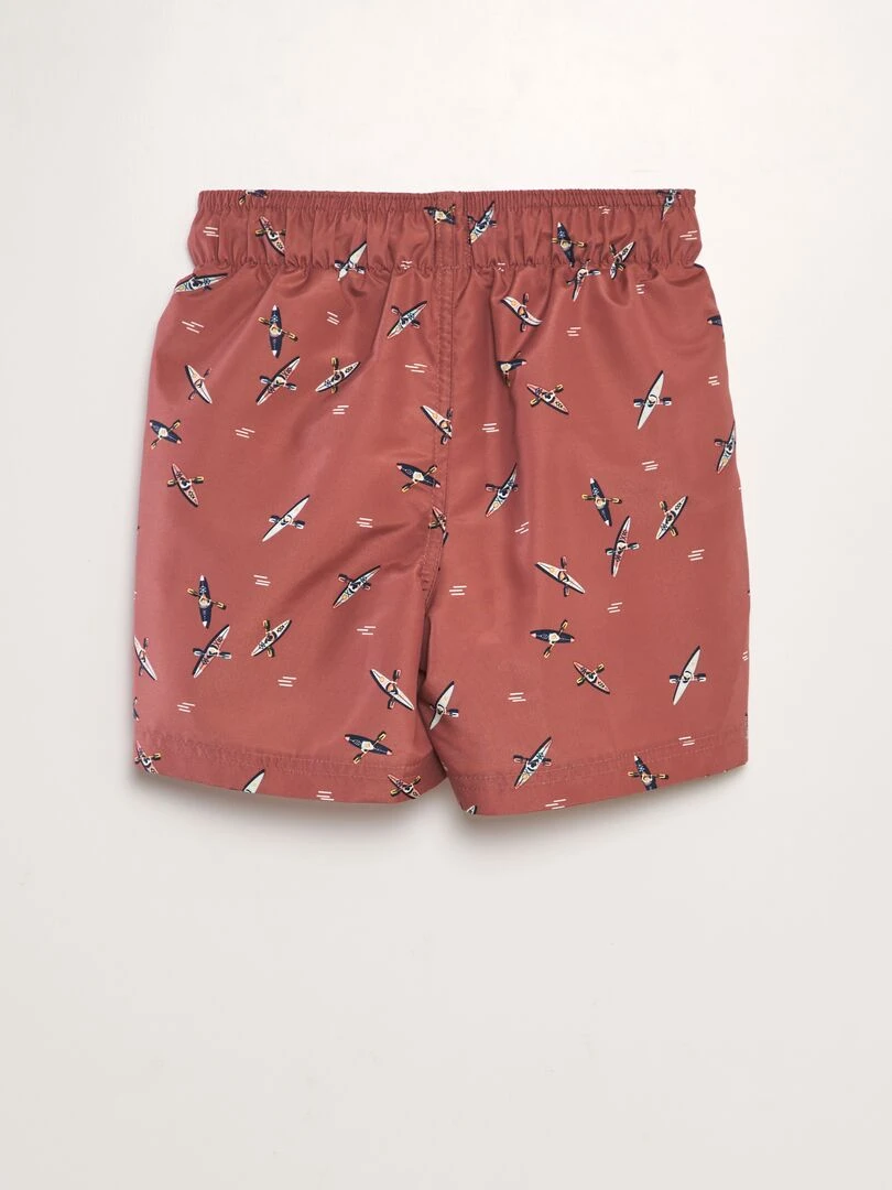 Short de bain imprimé   Brique