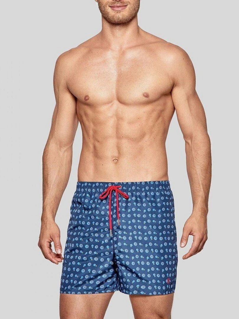 Maillot de bain short imprimé parasols Fallonica Bleu
