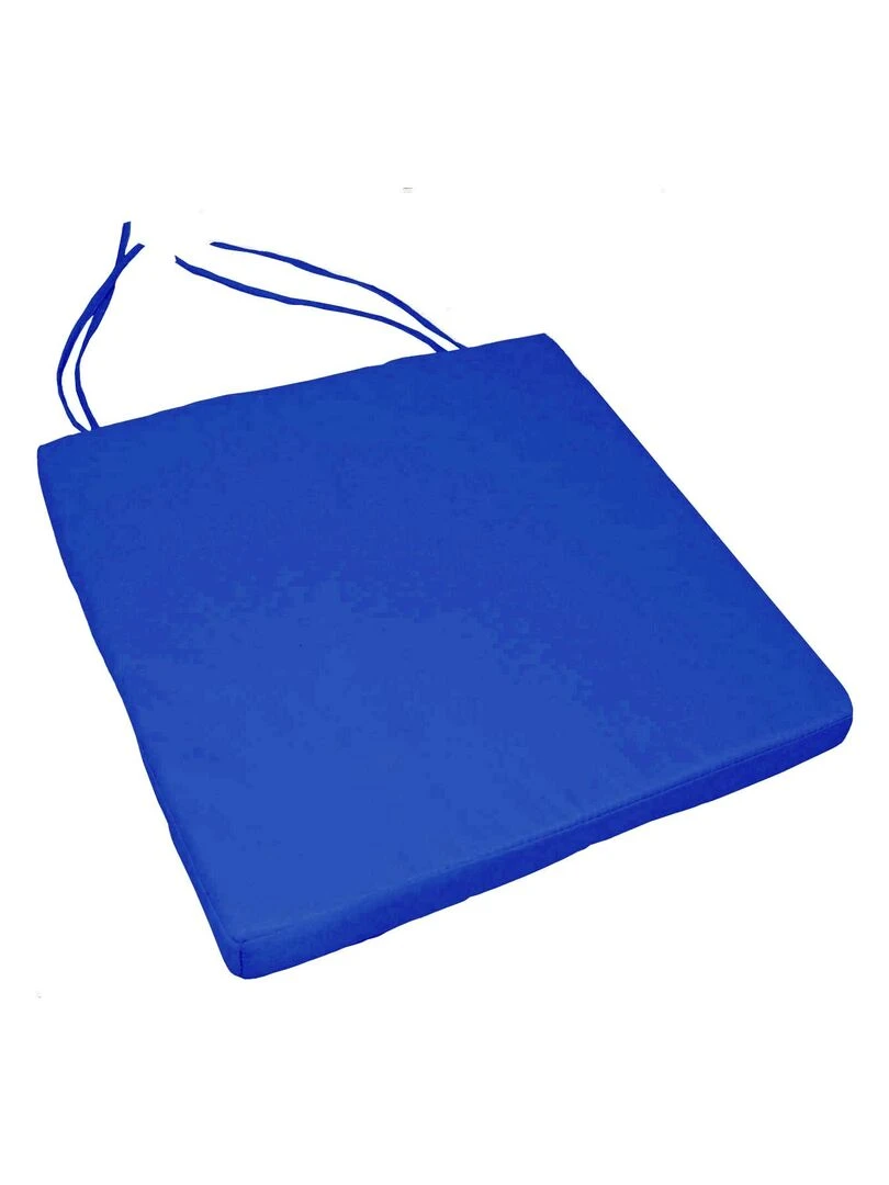 Galette de chaise déhoussable en toile outdoor Bleu roi