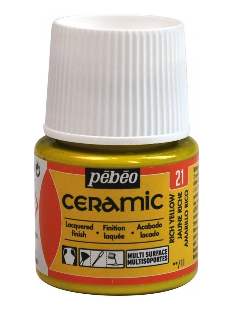 Peinture céramique et multi surfaces   Jaune   45 ml   N/A