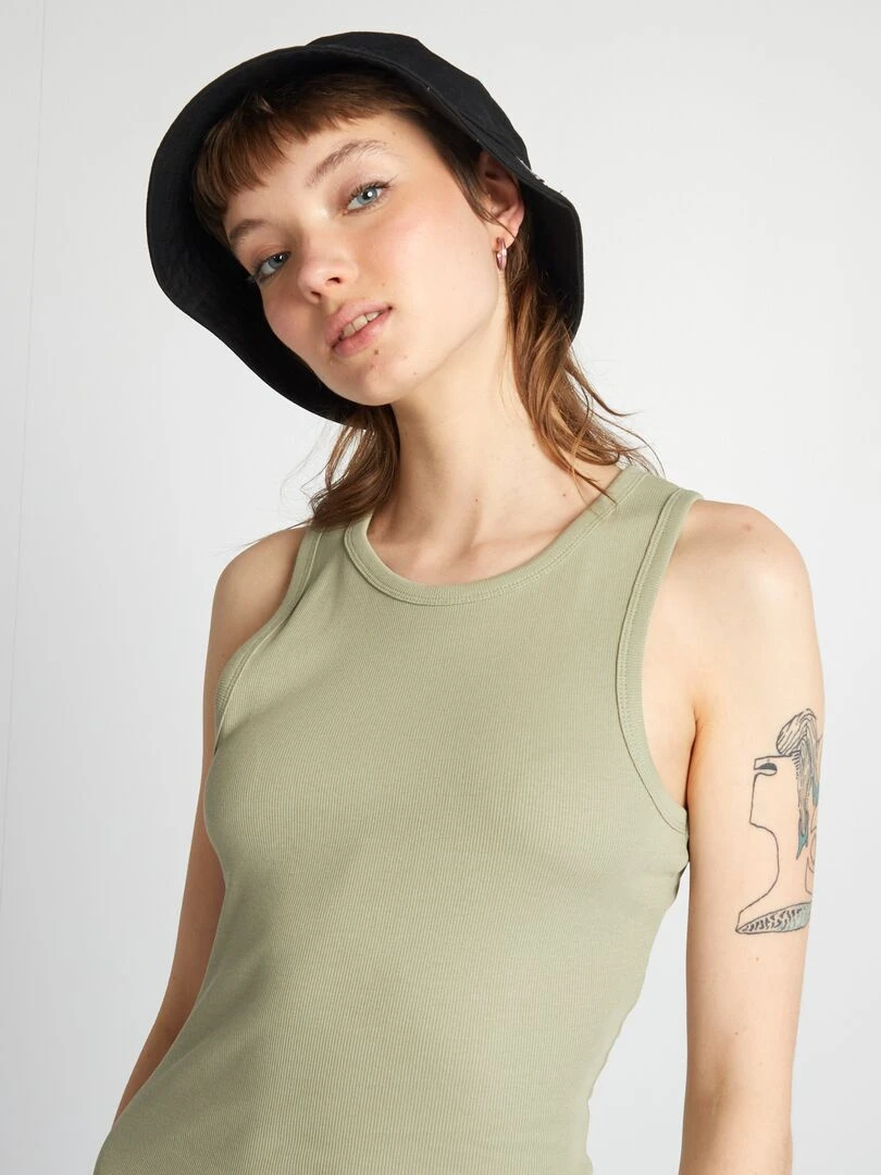 Robe courtes moulante côtelé   Vert