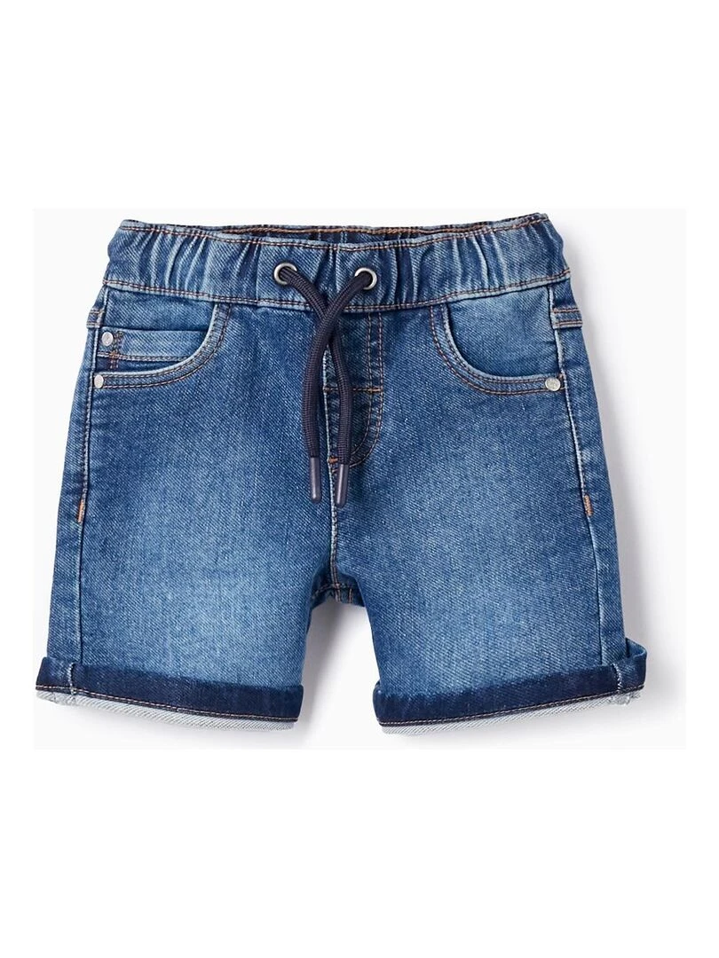 Short En Jean Avec Cordon Pour Bébé Garçon Bleu