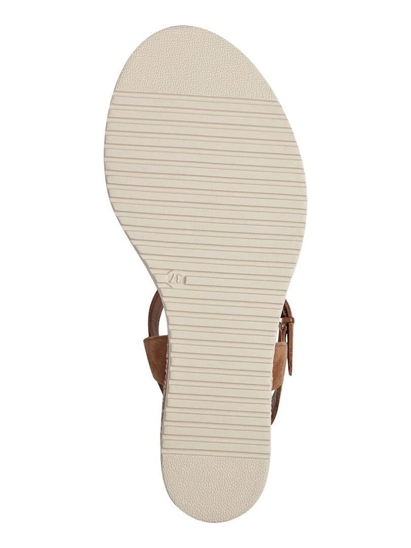 Sandales Compensée Cuir Tamaris   Marron