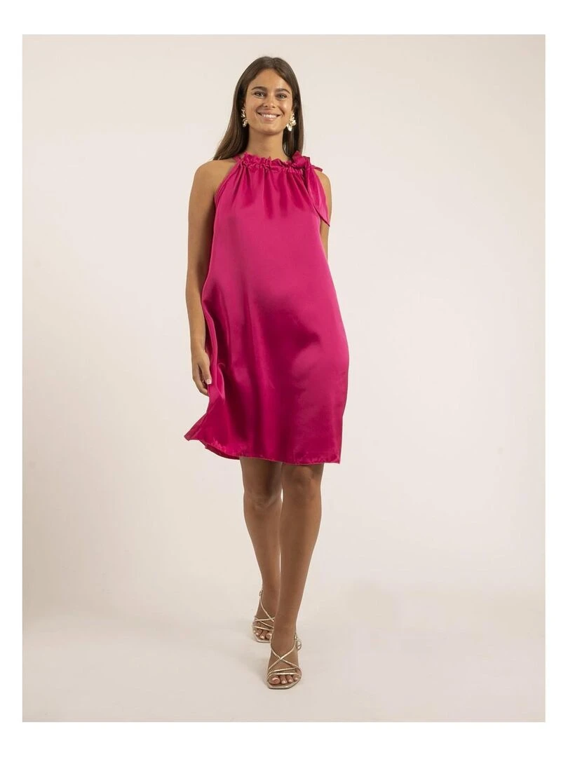 Robe courte satin IMUNE   Rose