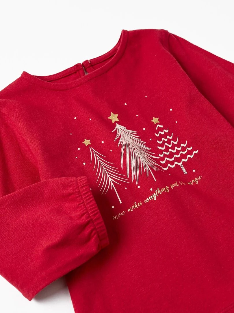 T shirt à manches longues noël 'Zippy'   Rouge