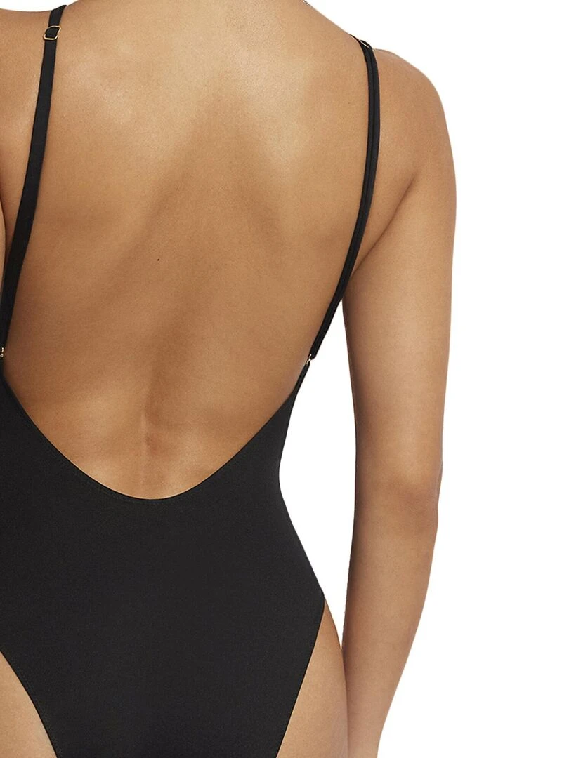 Maillot de bain une pièce triangle préformé Musha Cay   Noir