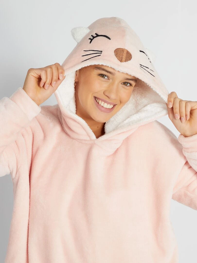 Sweat en maille peluche Rose