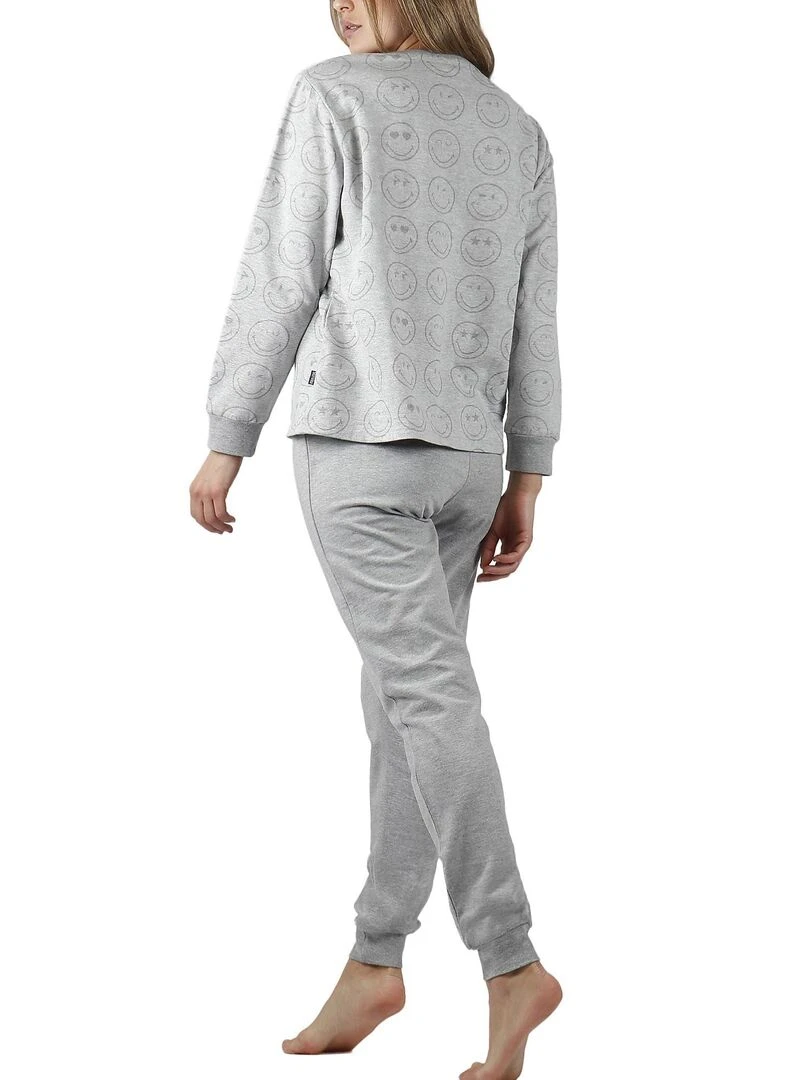 Pyjama pantalon et haut Heroes Smiley Gris