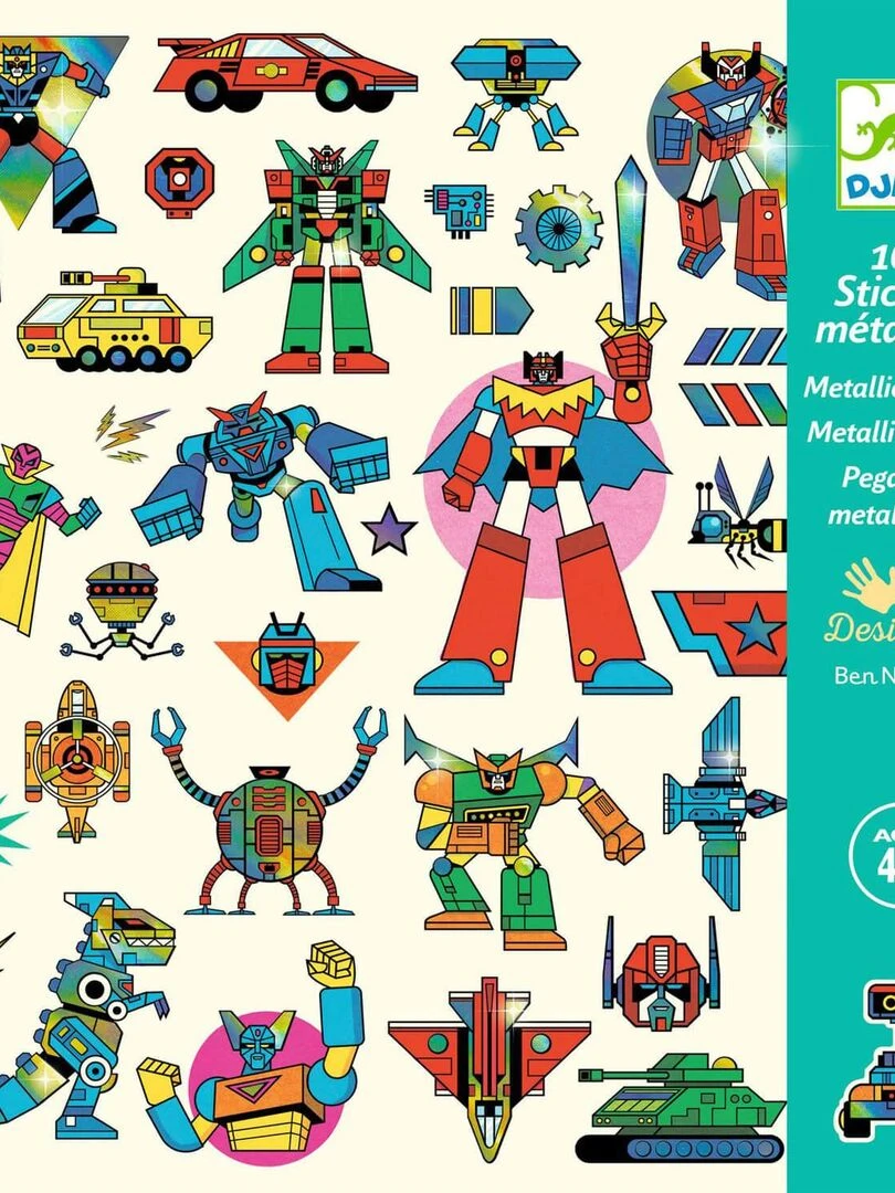 Stickers métallisés : 160 stickers Robots N/A