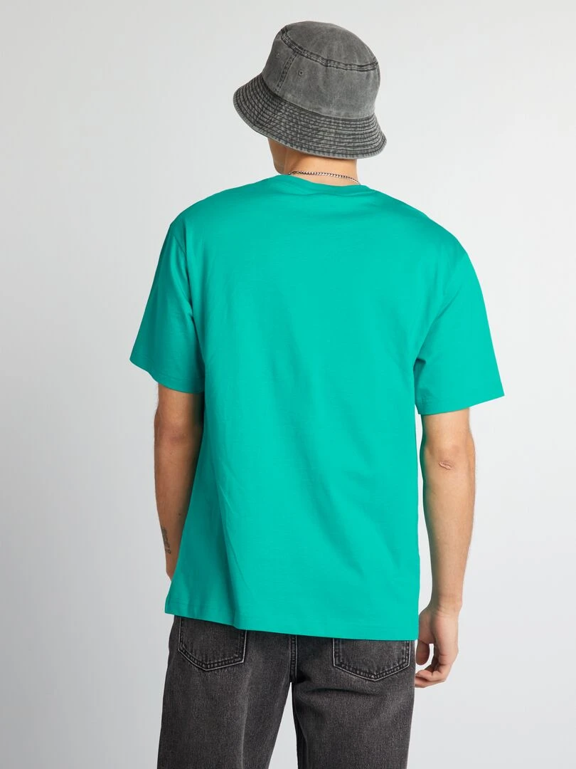 T shirt uni à col rond   vert