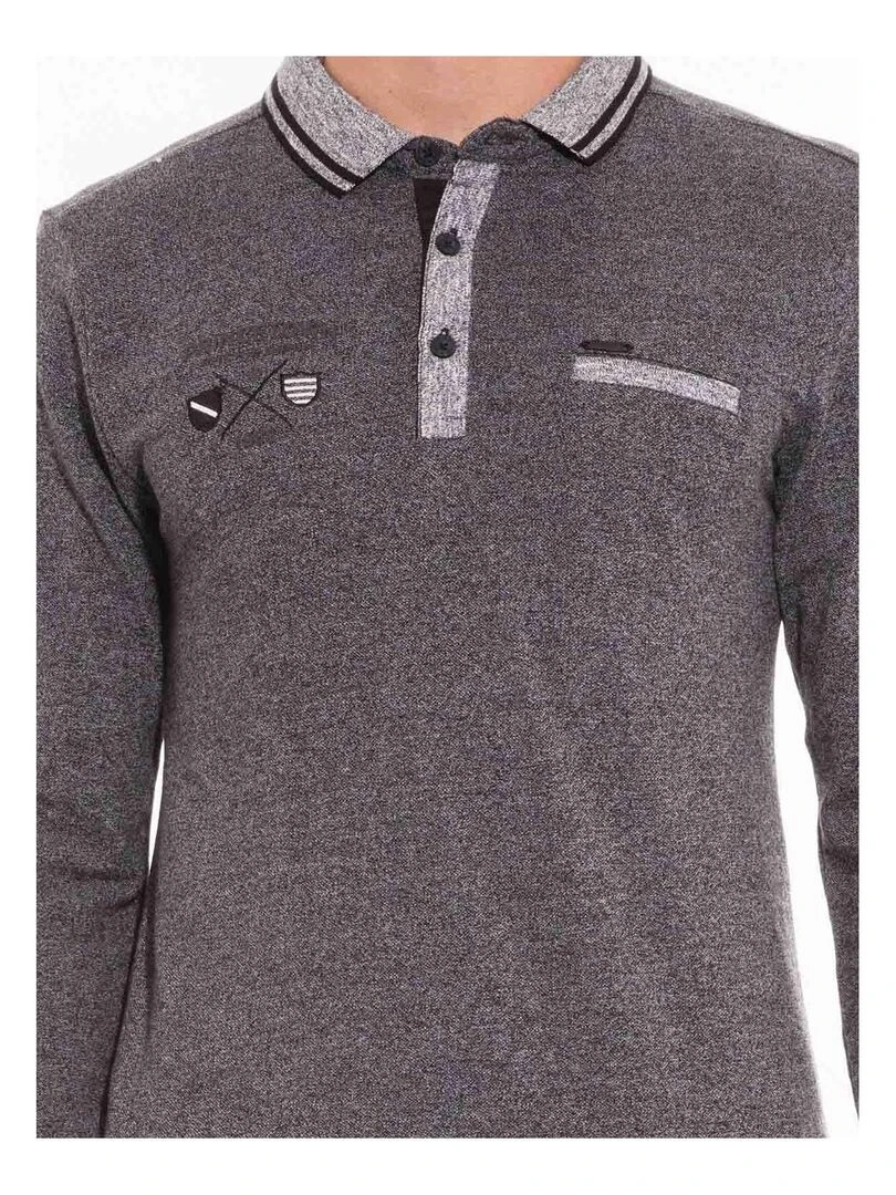 Polo manches longues en coton PENTURA   Noir