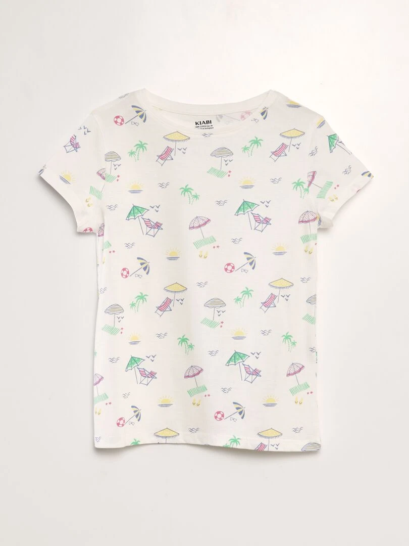 Lot de 2 tee shirts à message   Violet/blanc