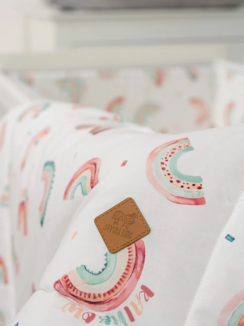 Couverture bébé réversible RAINBOW Gris