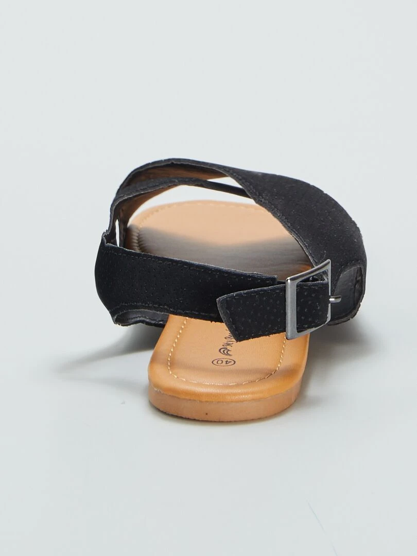 Sandales en suédine   Noir