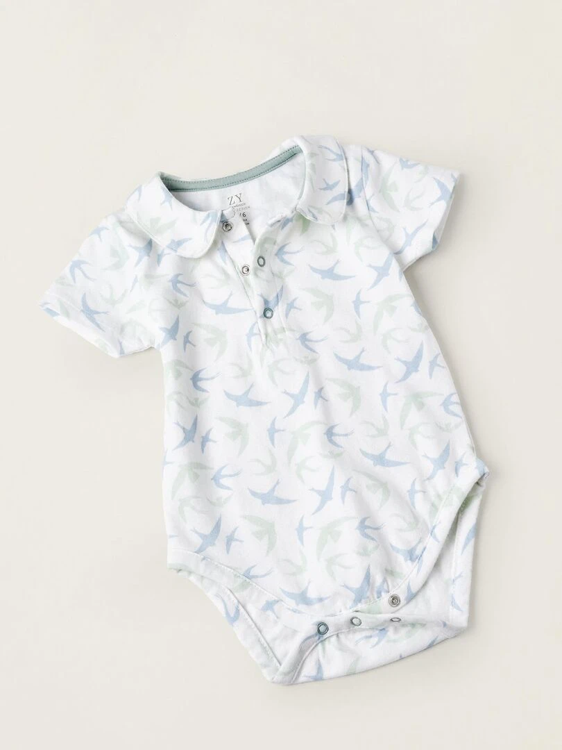 Body + Combinaison pour Nouveau Né 'Hirondelles'  ATLANTIC COMPANY   Vert clair