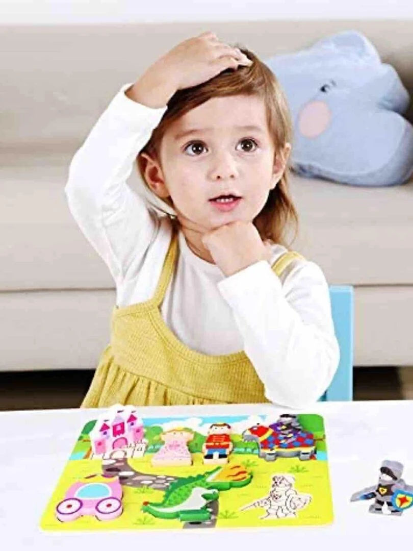 Jouet bébé   Chunky puzzle en bois  Princesse et Chevalier   N/A