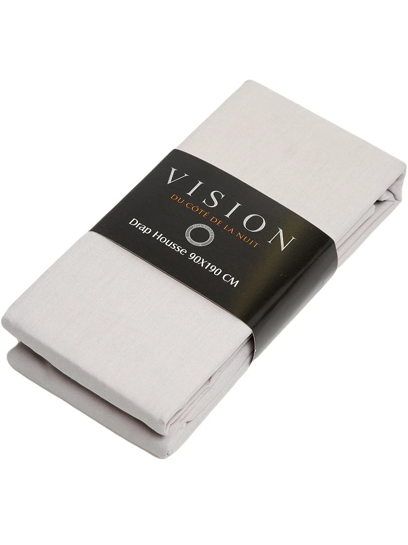Drap housse uni gris perle