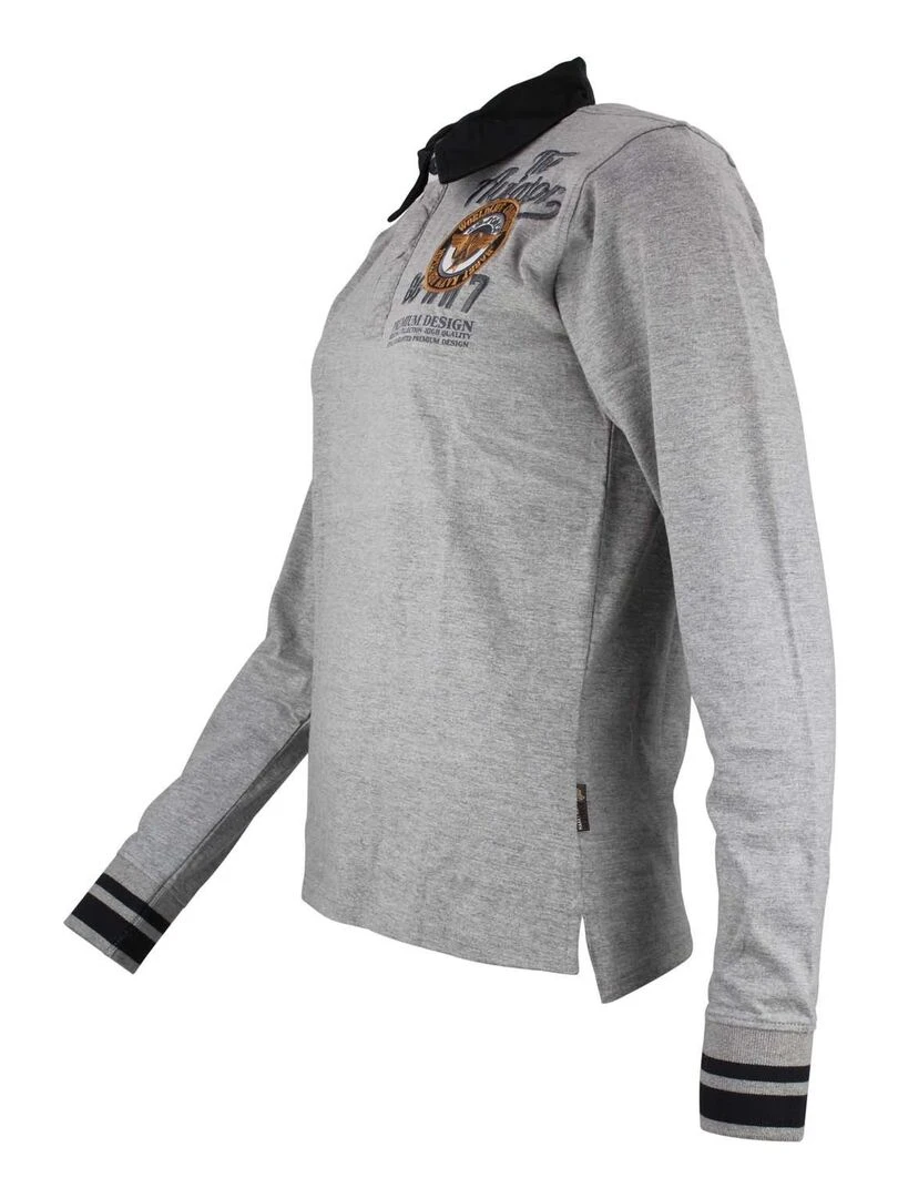 Polo manches longues garçon ECANOPE   HARRY KAYN   Gris