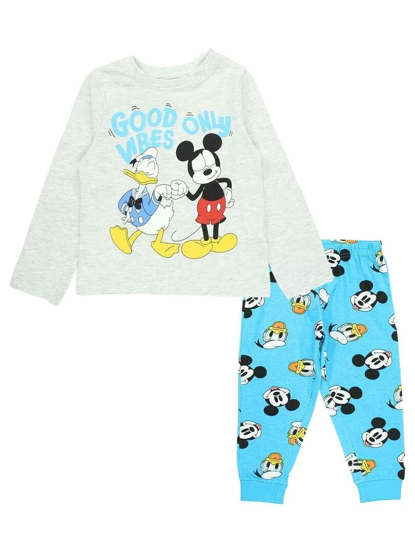 Disney Pyjama garçon imprimé Mickey en coton Gris