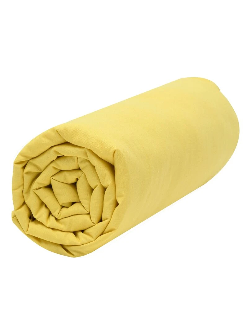 Drap dousse lit bébé 60x120 cm 100% coton Bio 'P'tit Basile' Jaune or