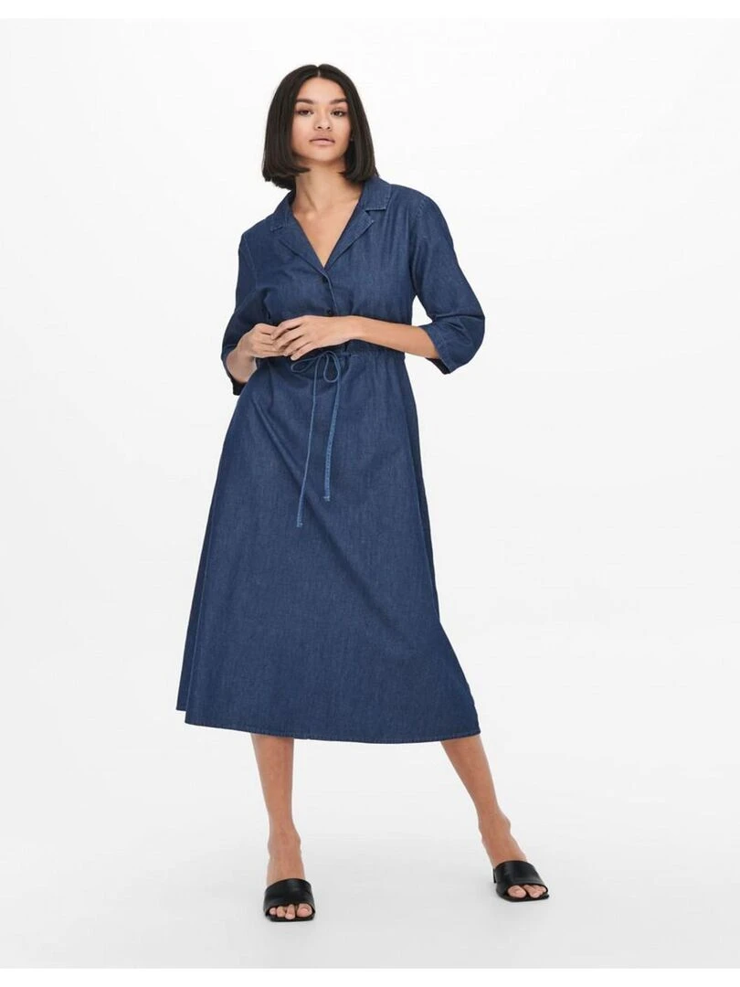 Robe longue en jeans Kebello   Bleu