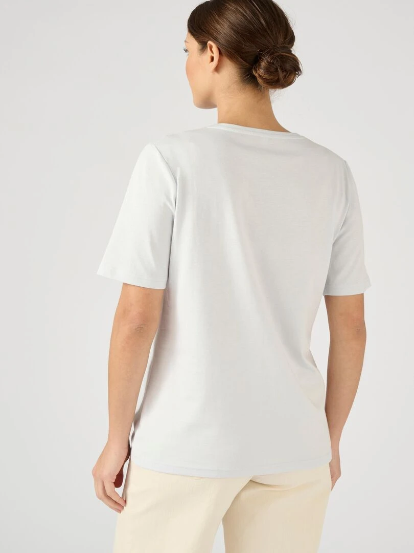 Tee shirt imprimé coton biologique   Damart   Bleu