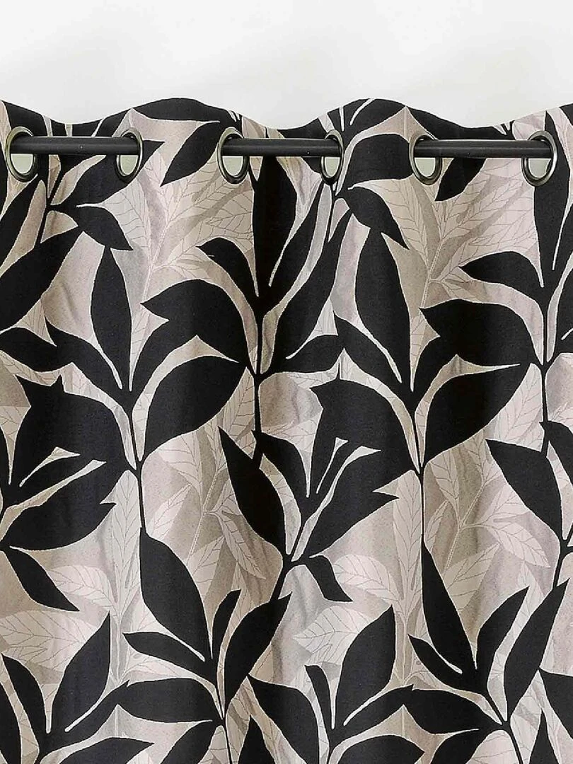 Rideau d'ameublement aux feuillages exotiques Beige