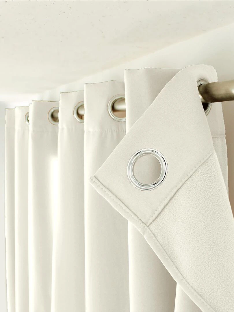 Rideau thermique en microfibre doublée   Ecru