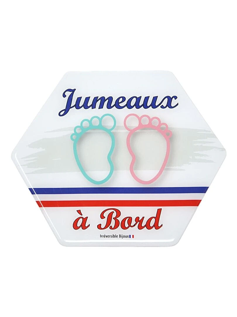Adhésif / Autocollant bébé à bord   Jumeaux mixte   Bleu