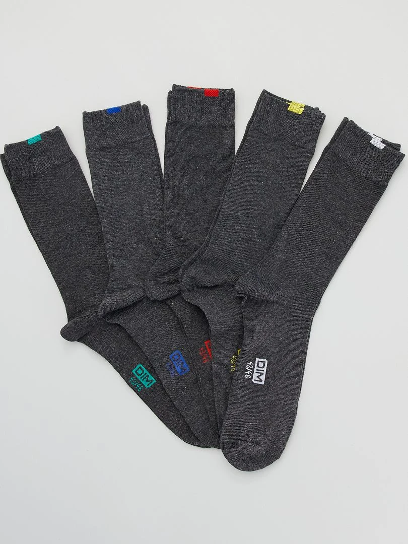 Lot de 5 paires de chaussettes 'DIM' Gris