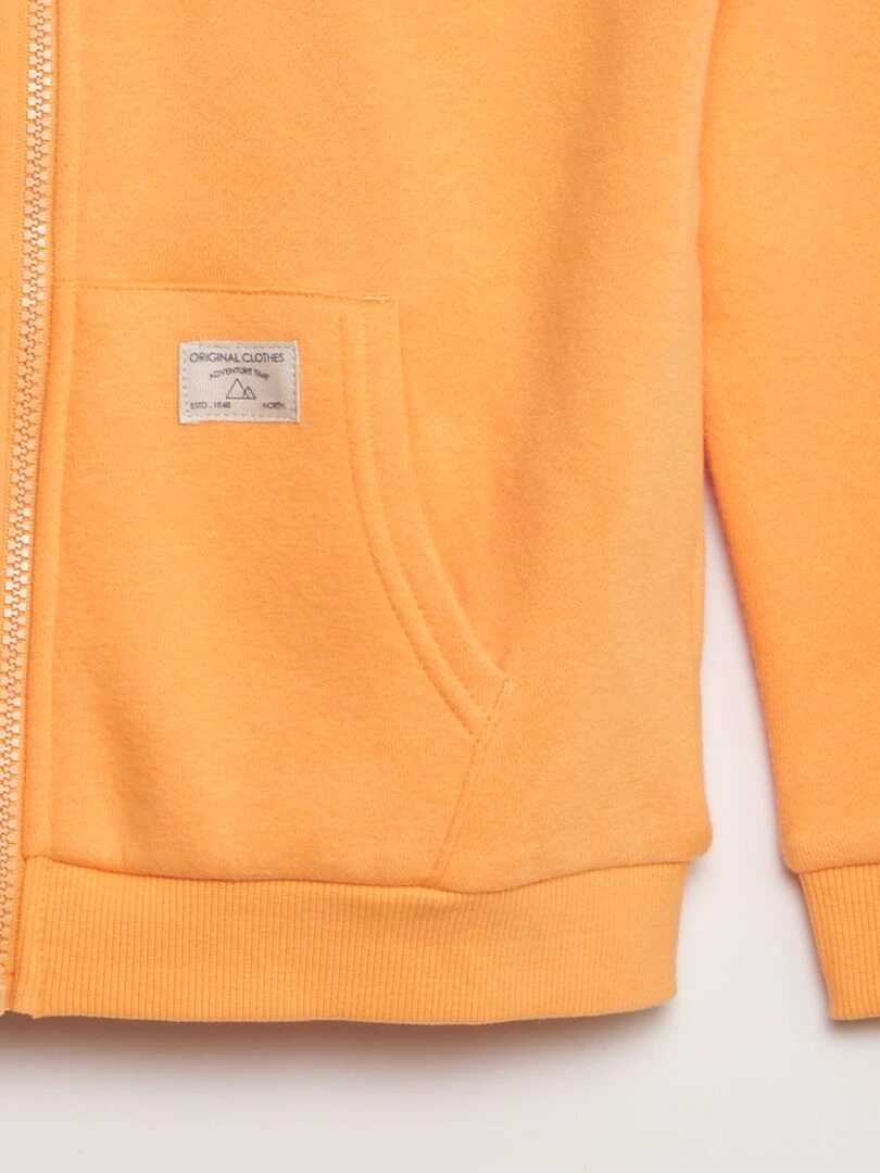 Sweat zippé à capuche   Orange