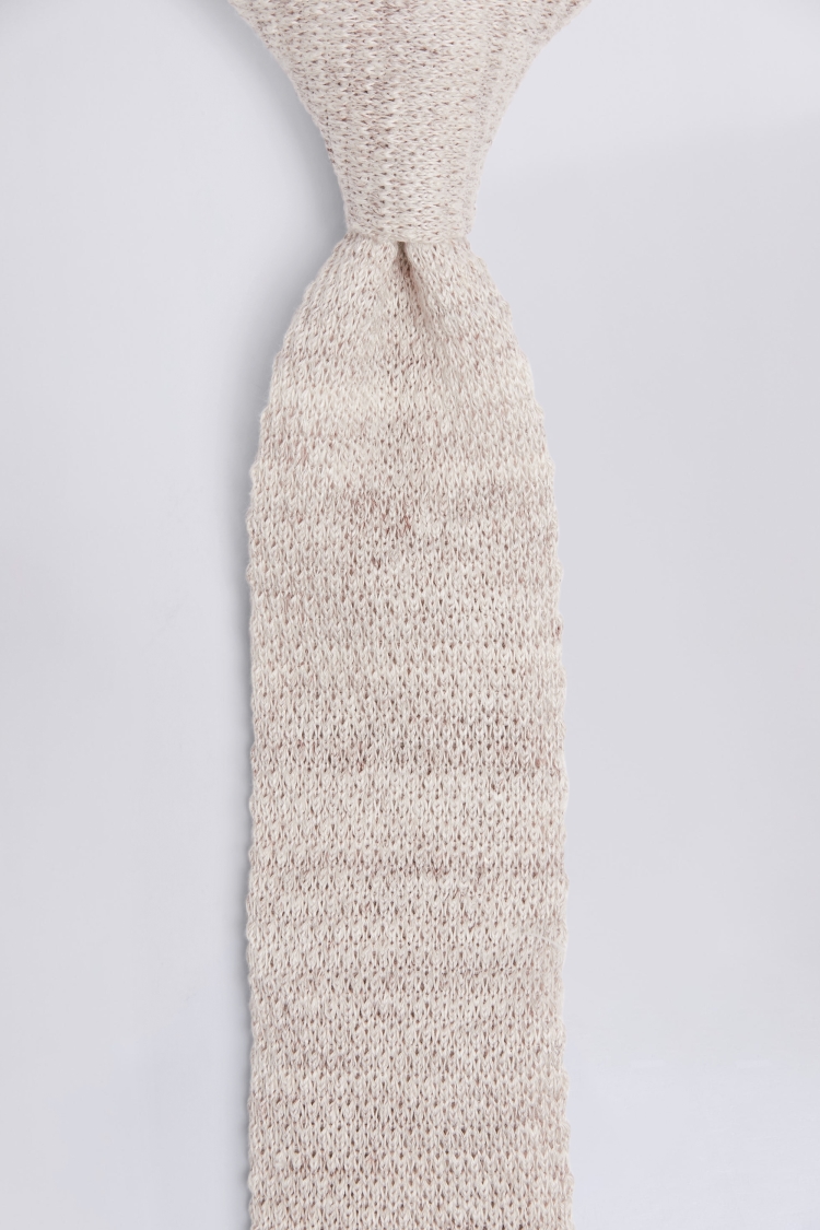 Latte Melange Knitted Linen Tie Buy Online at Moss