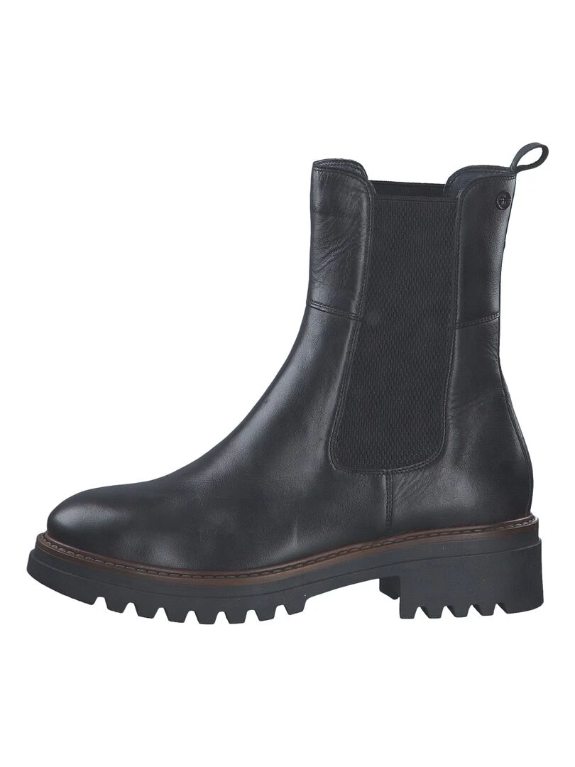 Bottes Chealse Cuir Tamaris Noir