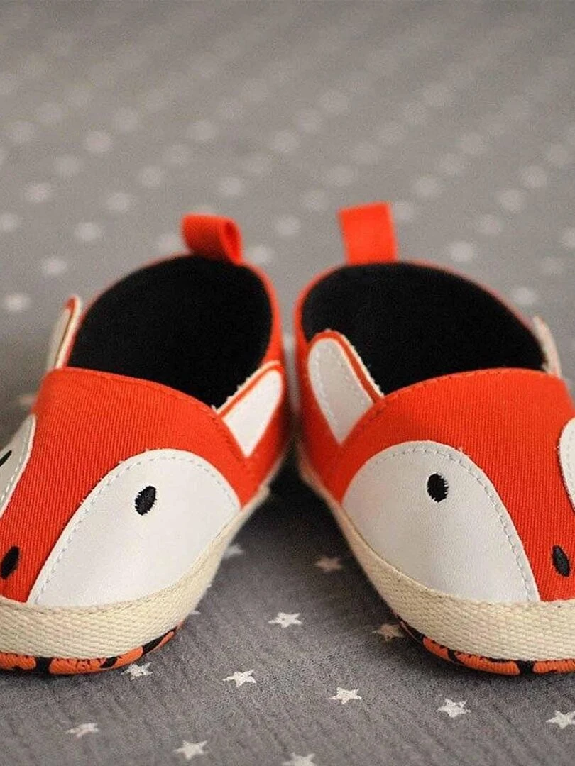 Chaussons doux pour bébé  Renard   Orange