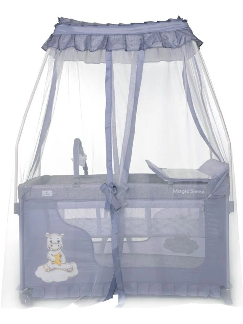 Lit parapluie bébé avec BALDAQUIN – Lit pliant / pliable à bascule Magic   gris   Gris