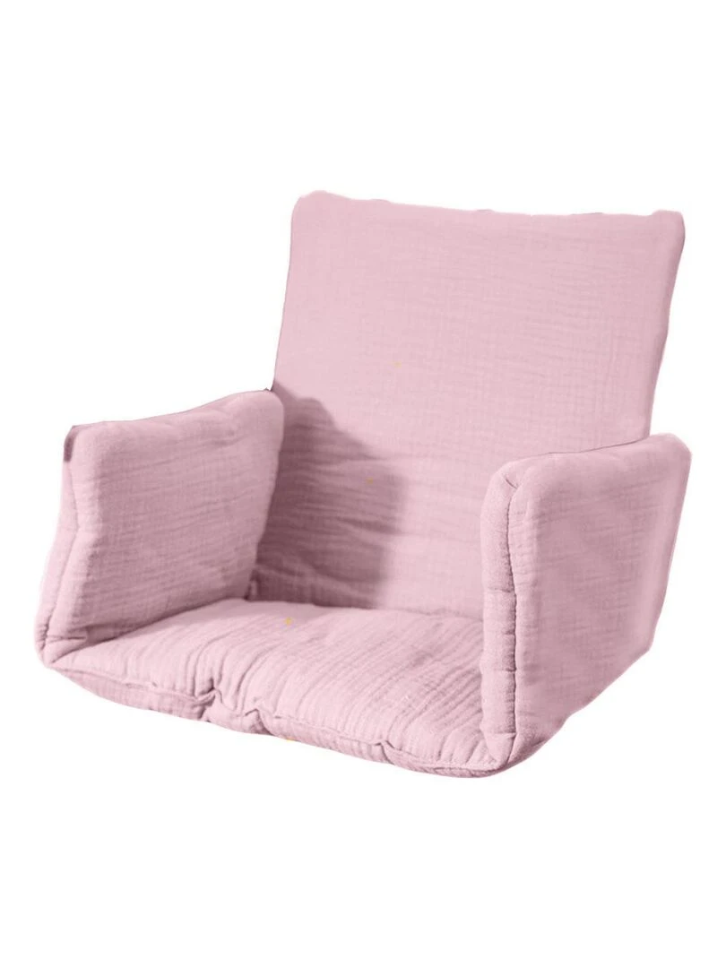 Coussin de Chaise Haute en Coton Bio Rose Rose