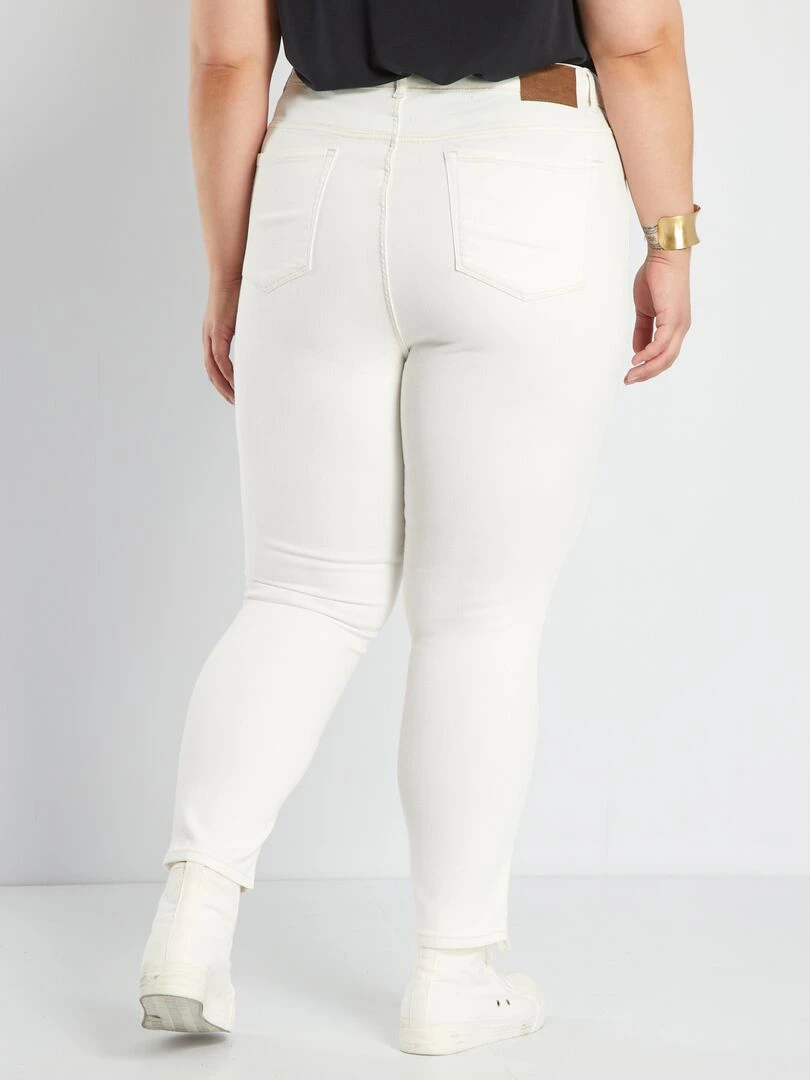 Jean skinny taille haute   Blanc