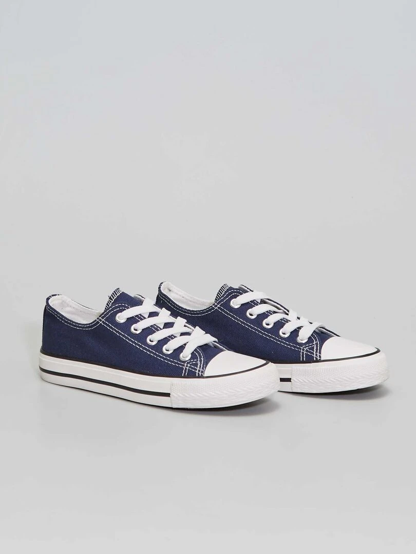 Baskets basses en toile Bleu