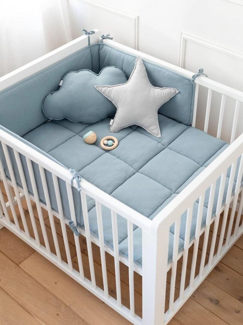 Bemini Tapis de parc et jeu Pady tetra jersey et jersey Bleu foncé