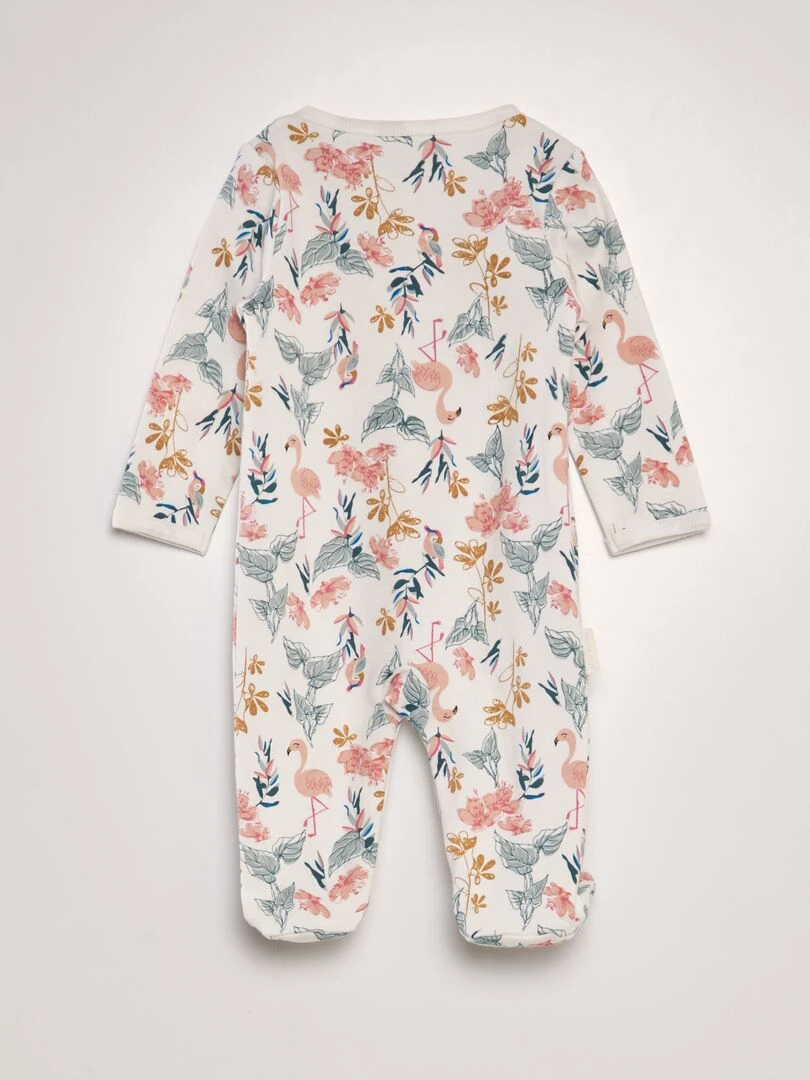 Pyjama 1 pièce 'flamands roses'   Blanc
