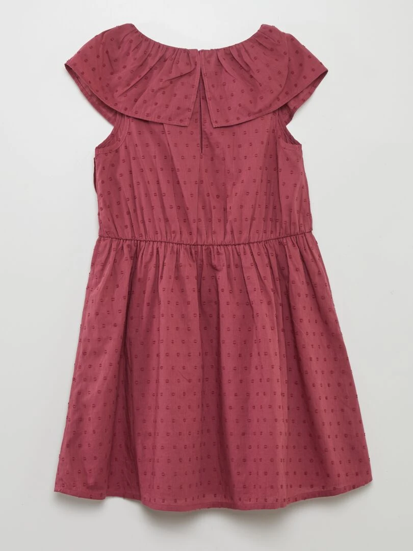 Robe en coton plumetis   Bordeaux