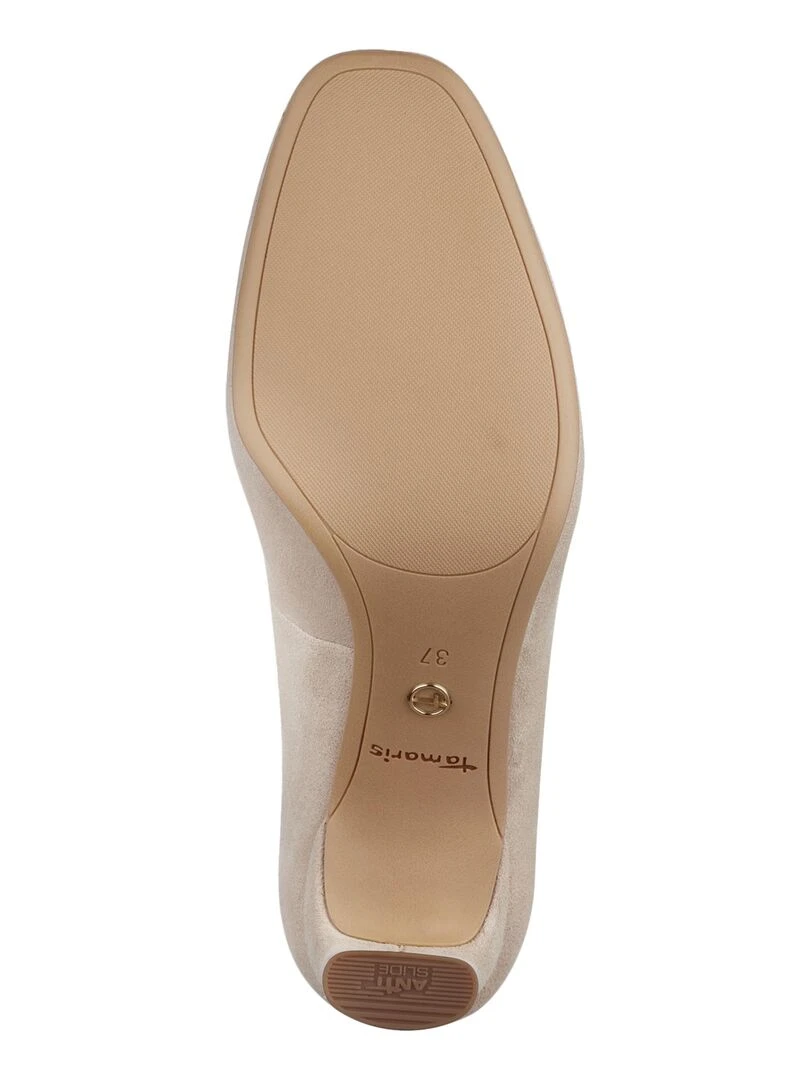 Ballerine à Talon Cuir Tamaris   Beige