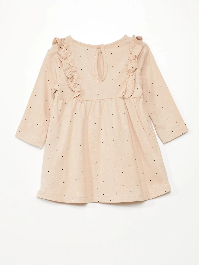 Robe évasée motif pois Beige pois