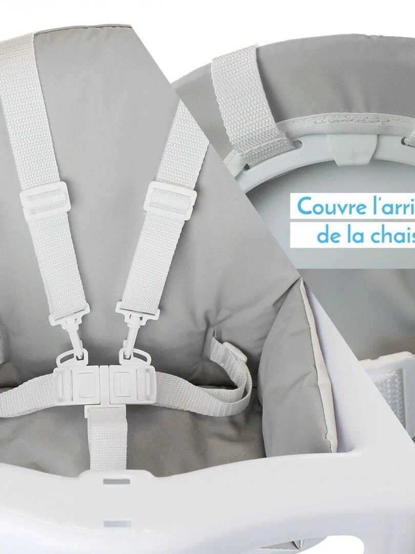 Housse d'assise pour chaise haute bébé enfant gamme Délice   Monsieur Bébé   Gris