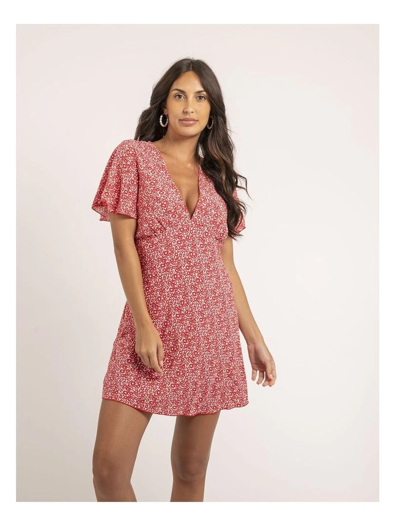 Robe courte motifs IKETA Rouge