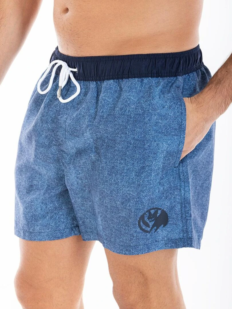 Short de bain imprimé denim CLINT 'Rica Lewis' Bleu