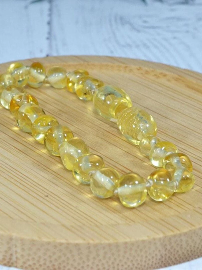 Bracelet Ambre bébé   Lemon   Jaune