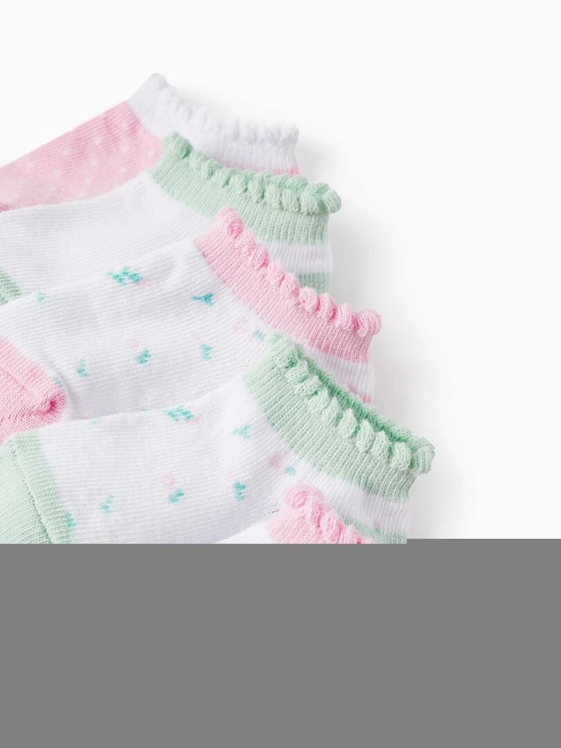 Lot 5 Paires de Socquettes pour Bébé Fille 'Fleurs' ESSENTIALS LINE Multicolore